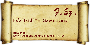 Fábián Szvetlana névjegykártya